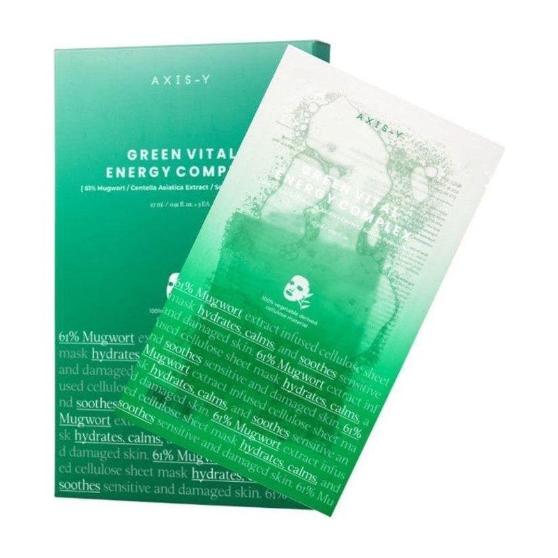 AXIS-Y 61% Mugwort Green Vital Energy Complex Sheet Mask 27ml x 5pcs