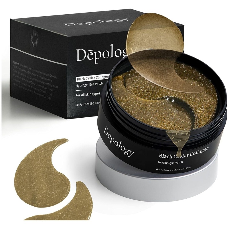 Depology Black Caviar Collagen Under Eye Patches  60 Patches (84g) | Hydrating, Anti-Ageing Hydrogel Patches for Eyes & Fine Lines