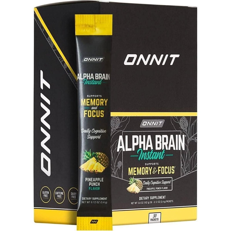 Onnit Alpha Brain Instant – Pineapple Punch (30 Count Box) | Nootropic for Focus, Memory & Mental Performance Pineapple Punch