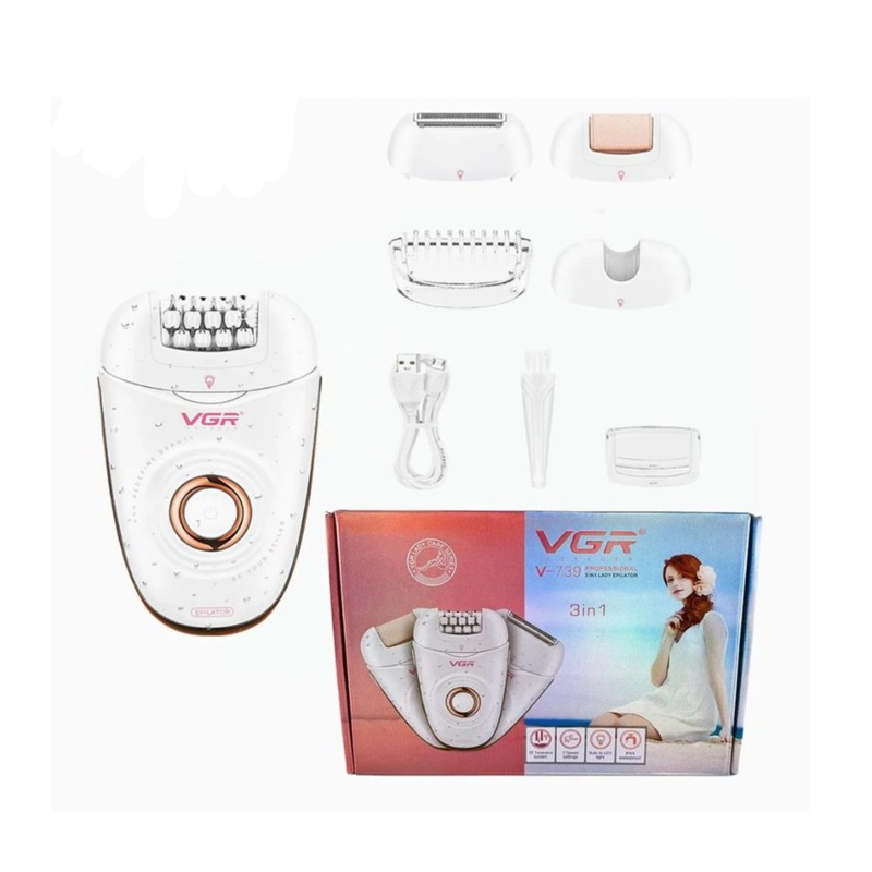 VGR Professional 3 in 1 Lady Epilator V-739