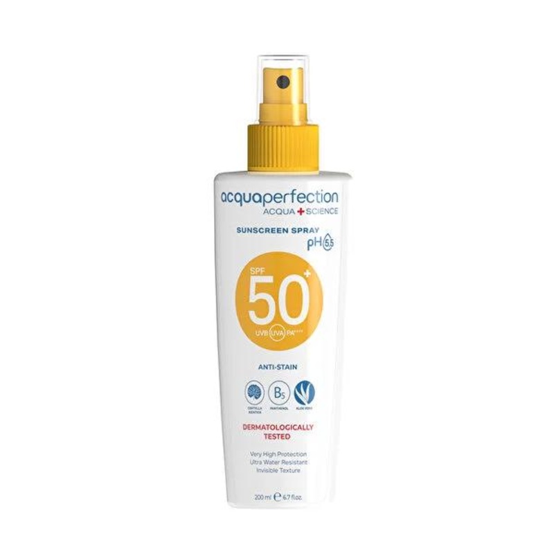 Acqua Perfection Sunscreen Spray SPF50 – Ultra Lightweight, Non-Greasy UV Protection for Skin – Anti-Aging Benefits