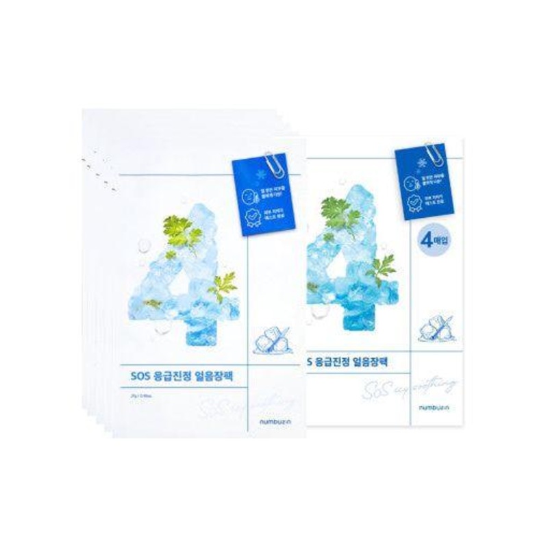numbuzin No.4 SOS Icy Soothing Sheet Mask  10 Sheets | Cooling Relief for Red, Overheated Skin